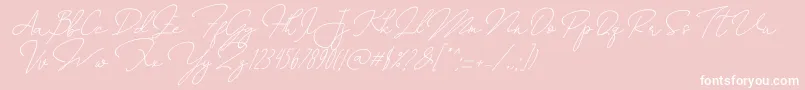 Annisa   Slant Font – White Fonts on Pink Background