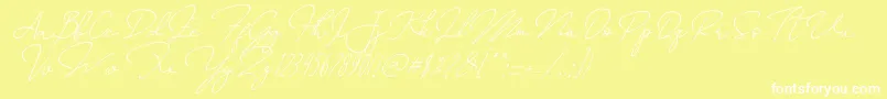フォントAnnisa   Slant – 黄色い背景に白い文字