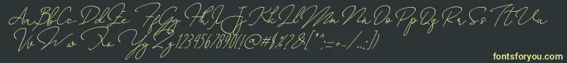 Annisa   Slant Font – Yellow Fonts on Black Background