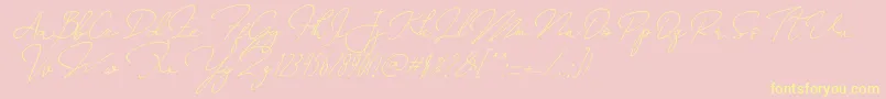 Annisa   Slant Font – Yellow Fonts on Pink Background