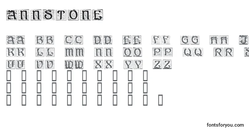 Czcionka AnnStone (119711) – alfabet, cyfry, specjalne znaki