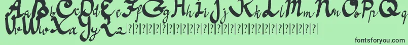 フォントAnoma One Free – 緑の背景に黒い文字