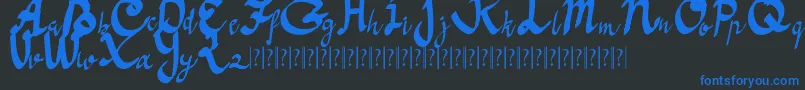 Anoma One Free-Schriftart – Blaue Schriften auf schwarzem Hintergrund