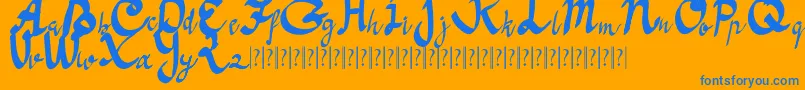 Anoma One Free Font – Blue Fonts on Orange Background