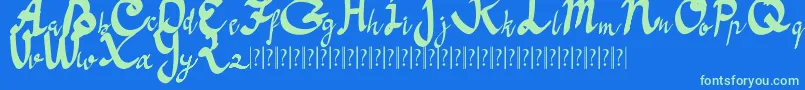 Fonte Anoma One Free – fontes verdes em um fundo azul
