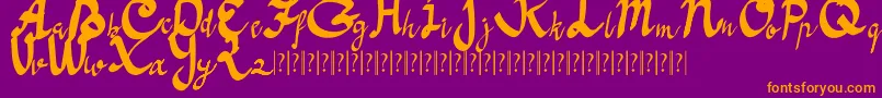 Anoma One Free Font – Orange Fonts on Purple Background