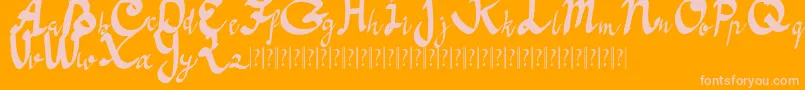 Anoma One Free-Schriftart – Rosa Schriften auf orangefarbenem Hintergrund