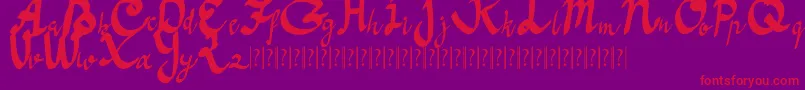 Anoma One Free Font – Red Fonts on Purple Background