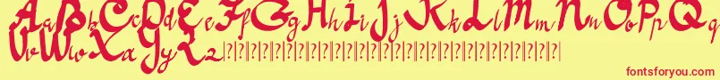 Anoma One Free-Schriftart – Rote Schriften auf gelbem Hintergrund