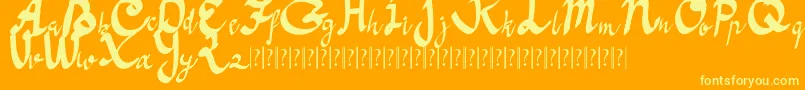 Anoma One Free-Schriftart – Gelbe Schriften auf orangefarbenem Hintergrund