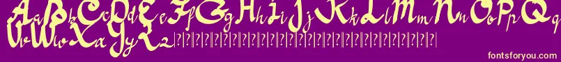 Anoma One Free Font – Yellow Fonts on Purple Background