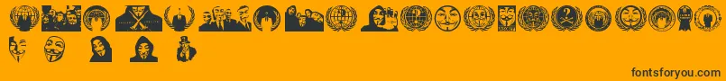 fuente Anonbats – Fuentes Negras Sobre Fondo Naranja