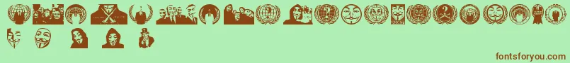 Saiba mais sobre a fonte Anonbats Fonte Anonbats – fontes marrons em um fundo verde