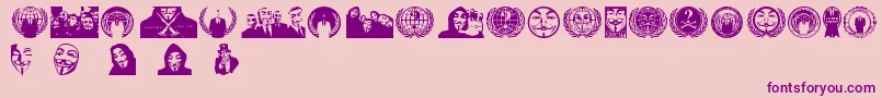 Шрифт Anonbats – фиолетовые шрифты на розовом фоне