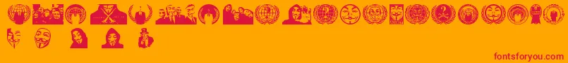 Anonbats Font – Red Fonts on Orange Background