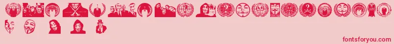 Anonbats-Schriftart – Rote Schriften auf rosa Hintergrund