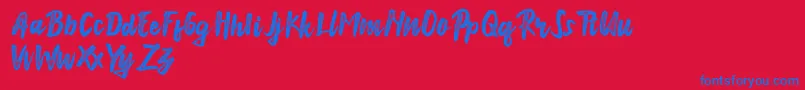 Anonim Font – Blue Fonts on Red Background