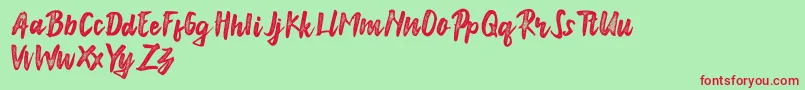 Anonim Font – Red Fonts on Green Background