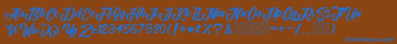 Anordighos Font – Blue Fonts on Brown Background