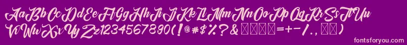 Czcionka Anordighos – różowe czcionki na fioletowym tle