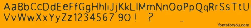 Czcionka Anorexia – czarne czcionki na pomarańczowym tle