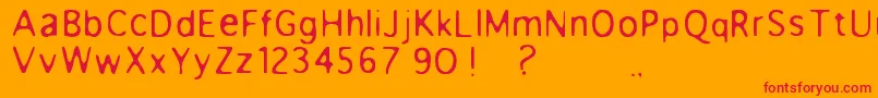 Anorexia Font – Red Fonts on Orange Background