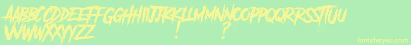 Another Danger   Demo Font – Yellow Fonts on Green Background