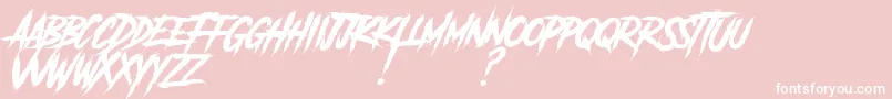 Another Danger Slanted   Demo Font – White Fonts on Pink Background
