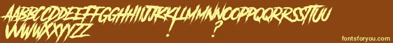 Fonte Another Danger Slanted   Demo – fontes amarelas em um fundo marrom