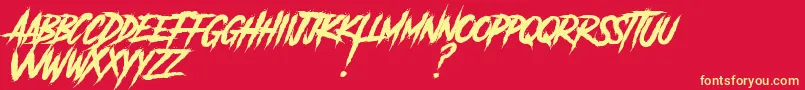 Another Danger Slanted   Demo Font – Yellow Fonts on Red Background