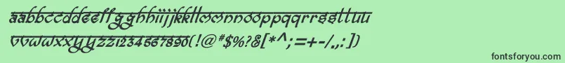 フォントBitlingravishBolditalic – 緑の背景に黒い文字