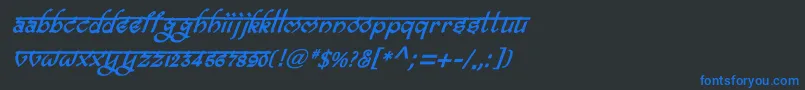 フォントBitlingravishBolditalic – 黒い背景に青い文字