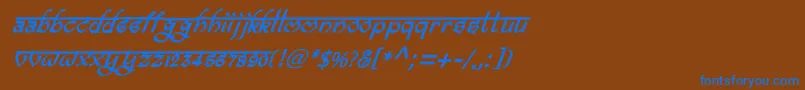 フォントBitlingravishBolditalic – 茶色の背景に青い文字