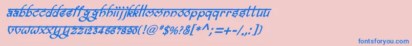 フォントBitlingravishBolditalic – ピンクの背景に青い文字