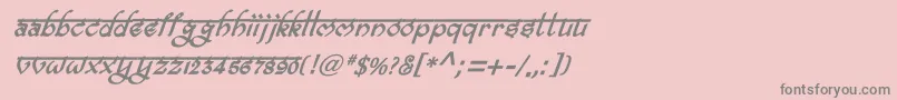 フォントBitlingravishBolditalic – ピンクの背景に灰色の文字