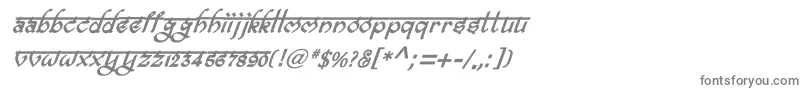 フォントBitlingravishBolditalic – 白い背景に灰色の文字