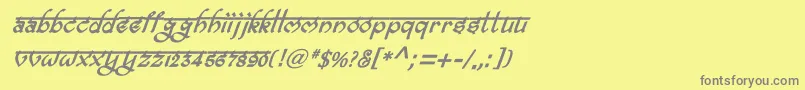 フォントBitlingravishBolditalic – 黄色の背景に灰色の文字