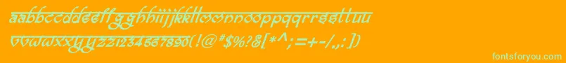 Шрифт BitlingravishBolditalic – зелёные шрифты на оранжевом фоне