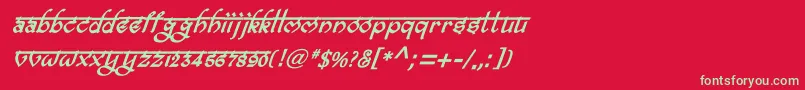 フォントBitlingravishBolditalic – 赤い背景に緑の文字