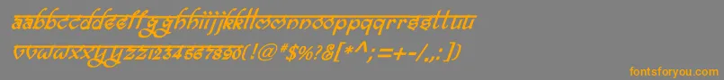 Шрифт BitlingravishBolditalic – оранжевые шрифты на сером фоне