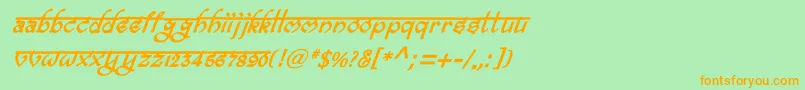 BitlingravishBolditalic Font – Orange Fonts on Green Background