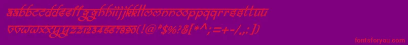 フォントBitlingravishBolditalic – 紫の背景に赤い文字