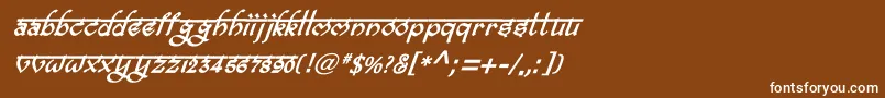 Шрифт BitlingravishBolditalic – белые шрифты на коричневом фоне