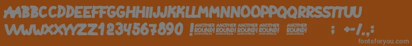 Another Round-fontti – harmaat kirjasimet ruskealla taustalla