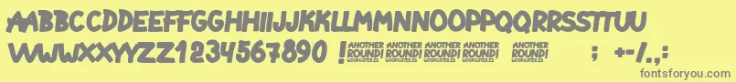 フォントAnother Round – 黄色の背景に灰色の文字