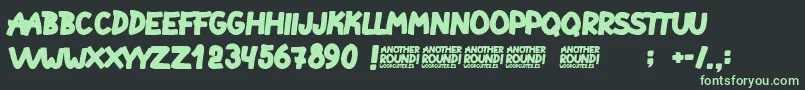 Another Round Font – Green Fonts on Black Background