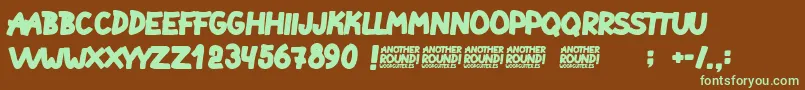 Another Round Font – Green Fonts on Brown Background