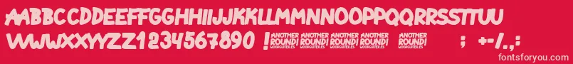 Czcionka Another Round – różowe czcionki na czerwonym tle