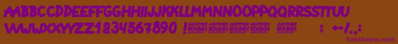Another Round-Schriftart – Violette Schriften auf braunem Hintergrund
