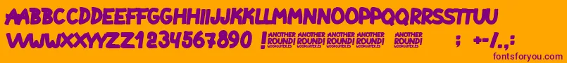 Another Round Font – Purple Fonts on Orange Background